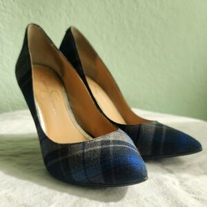 Jessica Simpson Blue Plaid Heels